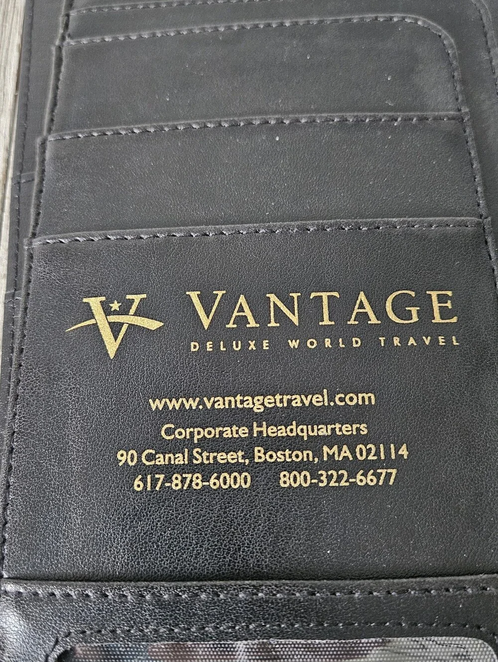 Pair of Vantqge Deluxe World Travel Black Document Passport Folder Holder Set ea
